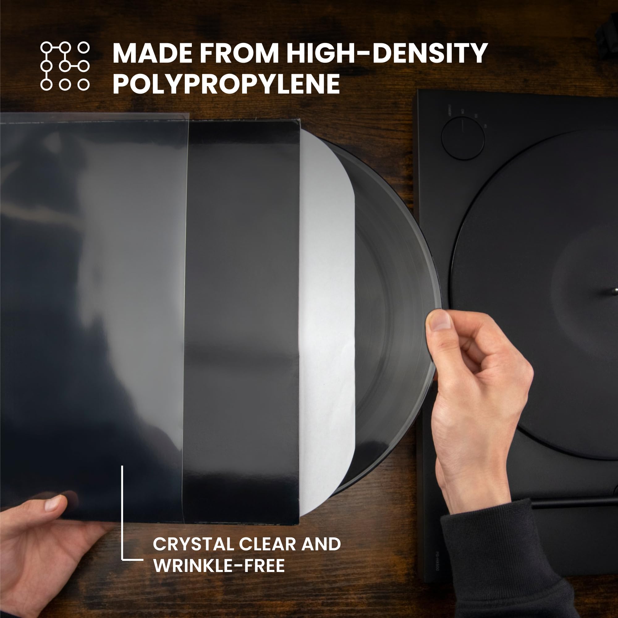 シールド HONNE CRYSTAL CLEAR VINYL LP 100x Vinyl Record Outer Sleeves, 12